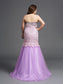 Sleeveless Sweetheart Beading Net Trumpet/Mermaid Long Plus Size Dresses