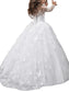 Floor-Length Sleeves Ball Tulle Gown Long Scoop Flower Girl Dresses