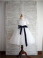 1/2 Sash/Ribbon/Belt Scoop A-line/Princess Sleeves Tulle Tea-Length Flower Girl Dresses