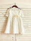 Lace Hand-made 3/4 Scoop Sleeves A-line/Princess Flower Ankle-Length Flower Girl Dresses