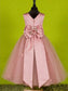 Bowknot Tulle Long Scoop Sleeveless A-line/Princess Flower Girl Dresses