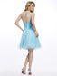 Short Sleeveless Beading One-Shoulder A-Line/Princess Organza Homecoming Dresses