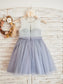 Sleeveless Lace Knee-Length A-Line/Princess Scoop Tulle Flower Girl Dresses