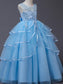 Sleeveless Applique Tulle Scoop Floor-Length A-Line/Princess Flower Girl Dresses