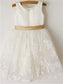 A-line/Princess Sleeveless Bowknot Scoop Lace Tea-Length Flower Girl Dresses