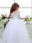 Tulle Lace Gown 1/2 Floor-Length Off-the-Shoulder Ball Sleeves Flower Girl Dresses