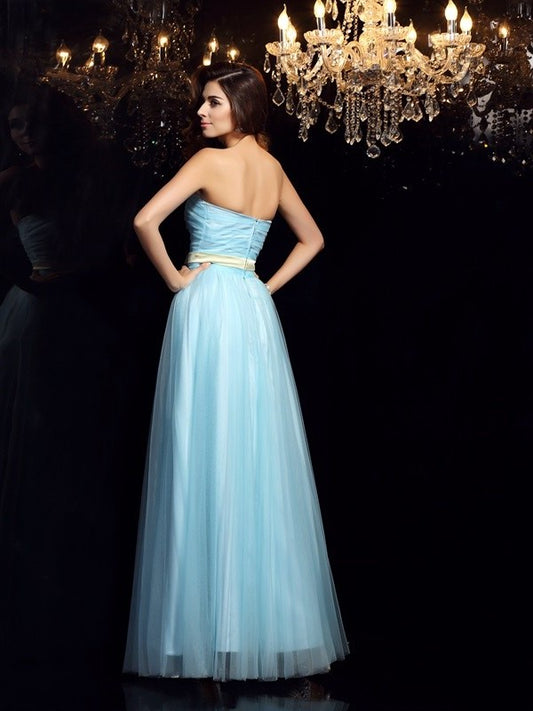 Ball Strapless Gown Long Sash/Ribbon/Belt Sleeveless Satin Quinceanera Dresses