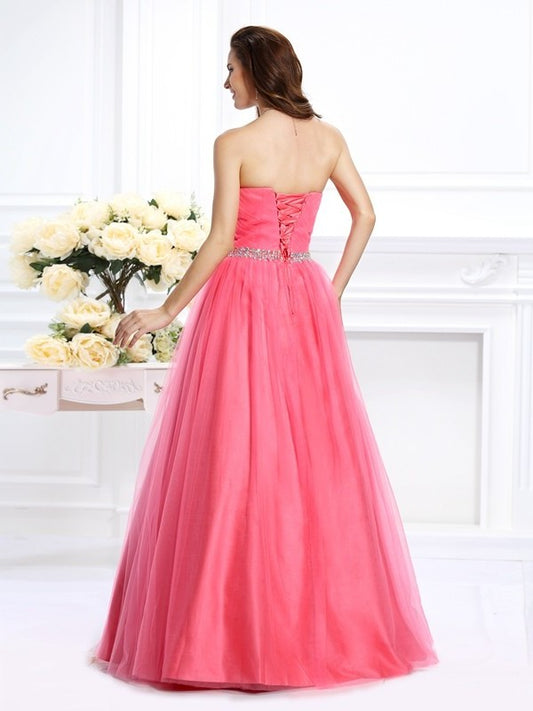 Pleats Gown Sleeveless Sweetheart Long Ball Satin Quinceanera Dresses