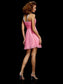 A-Line/Princess V-neck Short Beading Sleeveless Sequin Chiffon Homecoming Dresses