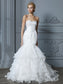 Train Sweep/Brush Trumpet/Mermaid Sleeveless Sweetheart Ruffles Organza Wedding Dresses