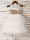 Sleeveless Scoop Tulle Tea-Length Paillette A-Line/Princess Flower Girl Dresses