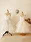 A-Line/Princess Knee-Length Tulle Layers Sleeveless Scoop Flower Girl Dresses