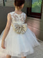 Lace Scoop Sleeveless A-Line/Princess Tulle Knee-Length Flower Girl Dresses