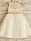 Bowknot A-line/Princess Sleeveless Scoop Knee-Length Tulle Flower Girl Dresses