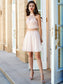 A-Line/Princess Halter Homecoming Dresses Beading Thalia Sleeveless Chiffon Short/Mini Two Piece Dresses