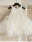 Ball Sleeveless Organza Layers Scoop Knee-Length Gown Flower Girl Dresses