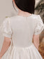 Short Bowknot Sleeves A-Line/Princess Satin Sweetheart Floor-Length Flower Girl Dresses