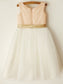 Knee-Length Tulle Scoop Sash/Ribbon/Belt Sleeveless A-Line/Princess Flower Girl Dresses