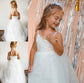 Floor-Length Lace Gown Tulle Straps Ball Sleeveless Flower Girl Dresses