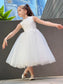 Neck Tulle Sleeveless Knee-Length Lace A-Line/Princess High Flower Girl Dresses