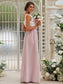 Scoop Sleeveless Ruffles A-Line/Princess Chiffon Floor-Length Bridesmaid Dresses