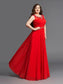 Scoop A-Line/Princess Beading Long Sleeveless Chiffon Plus Size Dresses