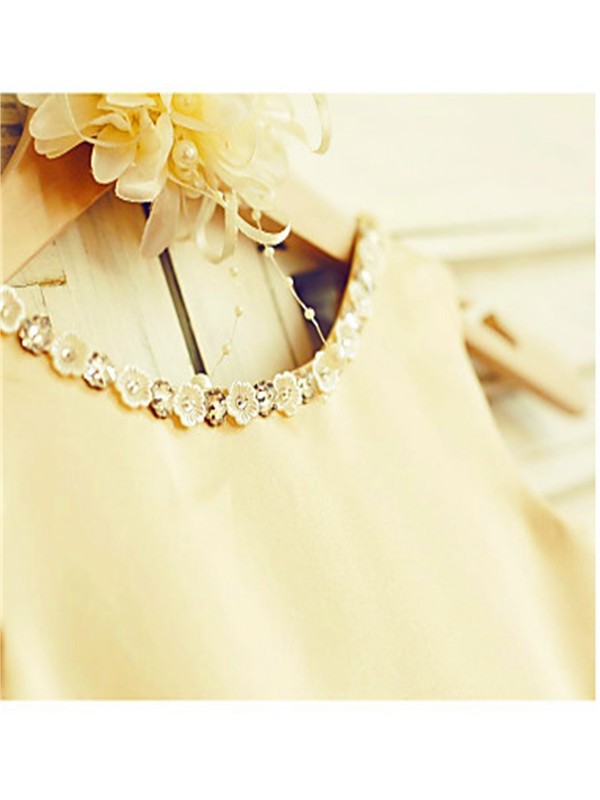 Scoop Tulle A-line/Princess Sleeveless Bowknot Tea-Length Flower Girl Dresses