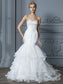 Train Sweep/Brush Trumpet/Mermaid Sleeveless Sweetheart Ruffles Organza Wedding Dresses