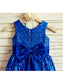 Bowknot Sleeveless A-line/Princess Sequins Scoop Tea-Length Flower Girl Dresses