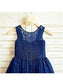 Lace Tea-Length Sleeveless Bowknot Scoop A-line/Princess Flower Girl Dresses