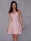 V-neck Sleeveless A-Line/Princess Ruched Short/Mini Homecoming Dresses