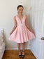 Ruffles Satin A-Line/Princess V-neck Sleeveless Short/Mini Homecoming Dresses