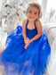 Tulle Tea-Length Ruffles A-Line/Princess Halter Sleeveless Flower Girl Dresses