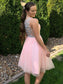 Scoop Sleeveless Beading A-Line/Princess Tulle Short/Mini Homecoming Dresses