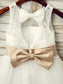 Scoop A-Line/Princess Tulle Sleeveless Tea-Length Bowknot Flower Girl Dresses