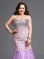 Sleeveless Sweetheart Beading Net Trumpet/Mermaid Long Plus Size Dresses