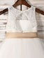 Tea-Length Sash/Ribbon/Belt Sleeveless Tulle A-Line/Princess Scoop Flower Girl Dresses