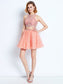 A-Line/Princess Homecoming Dresses Jewel Sleeveless Nancy Lace Beading Short/Mini Two Piece Dresses