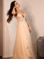 Applique V-neck A-Line/Princess Sweep/Brush Lace Sleeveless Train Wedding Dresses