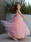 Bowknot Sleeveless A-Line/Princess Tulle V-neck Floor-Length Flower Girl Dresses