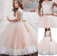 Tulle Lace Floor-Length Ball Scoop Gown Sleeveless Flower Girl Dresses