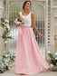 Scoop Sleeveless Ruffles A-Line/Princess Chiffon Floor-Length Bridesmaid Dresses