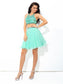 Kamila A-Line/Princess Sheer Neck Rhinestone Sleeveless Short Chiffon Homecoming Dresses Two Piece Dresses