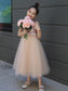 Bowknot Sleeveless Scoop Tulle A-Line/Princess Tea-Length Flower Girl Dresses