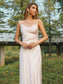 Sleeveless Sheath/Column Ruched Spaghetti Charmeuse Straps Sweep/Brush Train Bridesmaid Dresses