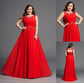 Scoop A-Line/Princess Beading Long Sleeveless Chiffon Plus Size Dresses