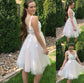 V-neck Applique Sleeveless A-Line/Princess Tulle Short/Mini Homecoming Dresses