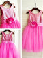 Tulle Tea-Length A-line/Princess Scoop Sequin Sleeveless Flower Girl Dresses