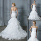 Train Sweep/Brush Trumpet/Mermaid Sleeveless Sweetheart Ruffles Organza Wedding Dresses