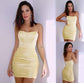 Ruched Sheath/Column Sweetheart Sleeveless Satin Short/Mini Homecoming Dresses